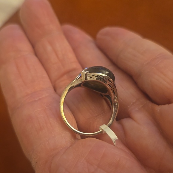 Silver Labradorite Ring 925 Ss - Picture 4 of 6